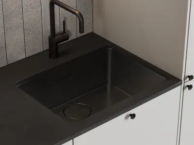 105 contemporary kitchen 02 German cold gray 3D model