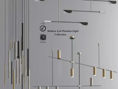 Modern Led Pendant Light Collection 3D model