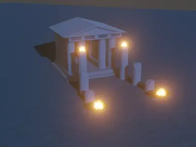 Greek-style temple Low Poly Low-poly 3D model