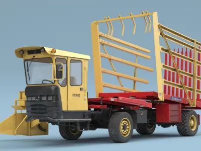 Stackcruiser Bale Loading Wagon Transport Vehicle Rigged 