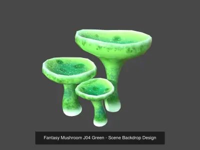 10 Fantasy Mushroom J Collection - Scene Backdrop Design 3D Model Pack