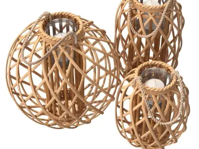 Lantern Samoa and Mauritius Willow Wood 3D model