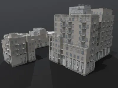 City Buildings Low-poly 3D model