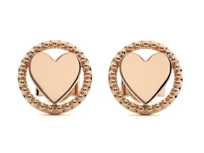 Heart Love Valentine Light wt Plain Gold Ring Earrings Pendant 3D Model Pack