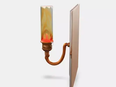 Flame Torch Decor Low-poly 3D model