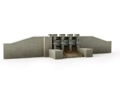 Large Grey Dam 3D model