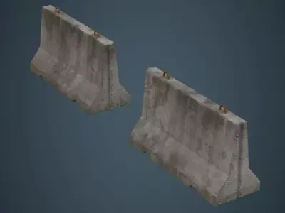 Concrete Barrier 1B Low-poly 3D model