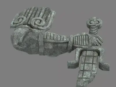 Broken Soldier Statue - Stone Rubble 06 3D model