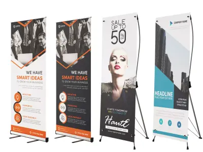 Advertising Banner Stands 3D model
