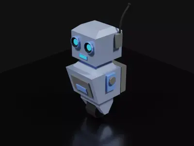 Lowpoly Supporter Robot Low-poly 3D model