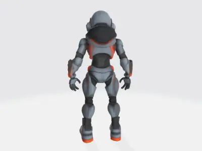 Street style robot Low-poly 3D model