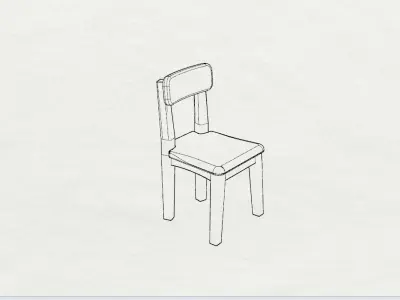 Dolls House Miniature Contemporary Dining Chair 12th Scale 3D print model