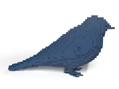 Swallow Minecraft Voxel Low-poly 3D model
