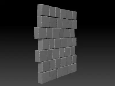 Stone Block Wall  3D model