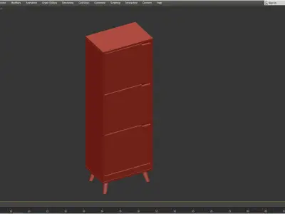 Maudine white shoe cabinet 3D model