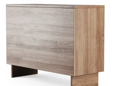 Wooden chest of drawers from rattan 3D model