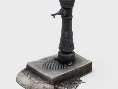  Classic Street Water Fountain 3D Model Low-poly 3D model