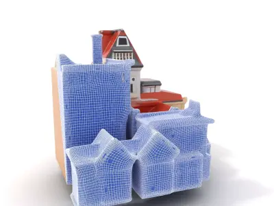 Vintage Townhouse Collection model pack Low-poly 3D model