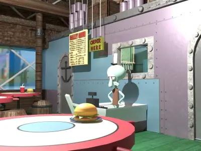 Krusty Krab ver 2 Low-poly 3D model
