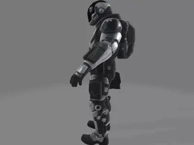 Cyberpunk Street Enforcer  Sci-Fi Soldier Character Low-poly 3D model