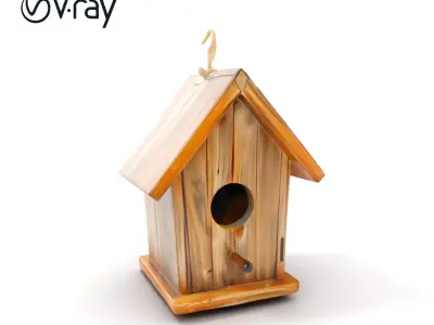 Wooden Birdhouse D Model Pack Low-poly 3D model