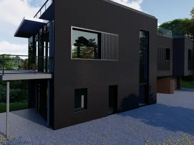 Modern house detailed 3D model  3D model