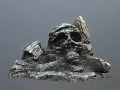 Skull Rock Low-poly 3D model shop