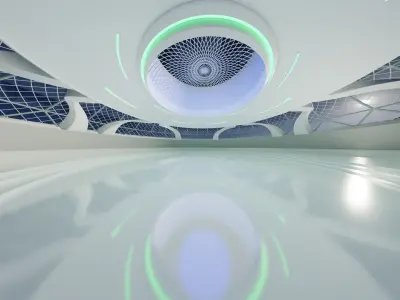 Sci fi Futuristic exhibition Interior 3D 3D model