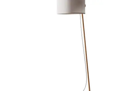 MILAN Linood E27 Wood Floor Lamp 3D model