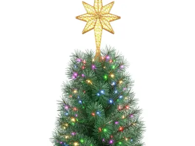 Christmas Tree 9 feet With Multicolor Lights 3D model