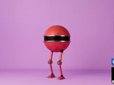 Cartoon Robot Character Rigged 3D Model  3D model