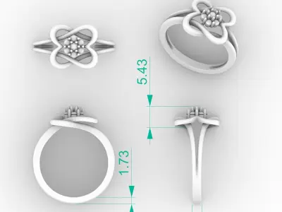 Lucky Four Leaf Clover Ring 3D print model purchase