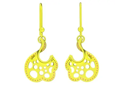 Elegant Gemstone Drop Earrings Jewelry Design 6732 3D print model