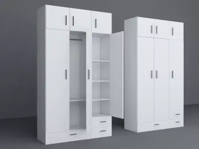 closet wardrobe with two drawers Free 3D model