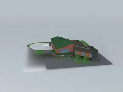Maintenance Building with Offices Free 3D model