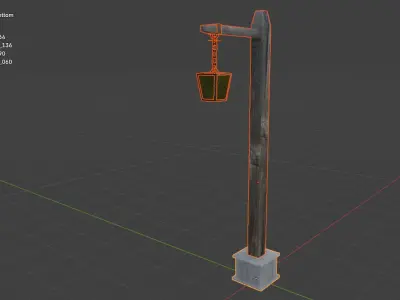Modern Street Light Post - Urban Outdoor Lighting 3D model