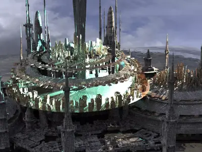 Zeus Palace future City of the Gods Kitbash 3D model