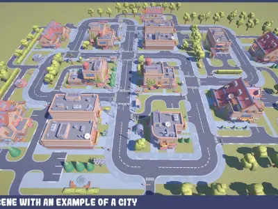 3D Hypercasual City Pack Low-poly 3D model