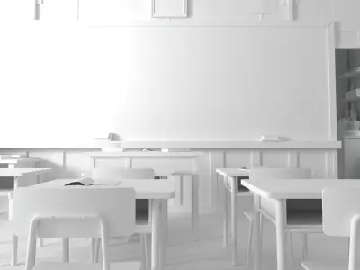 Old Chinese Classroom 3D model