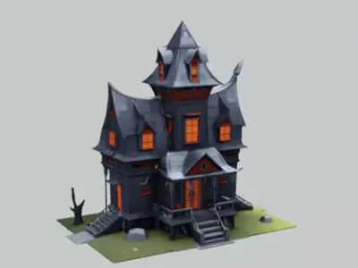 haunted house model 3D model purchase