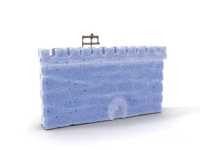 Stone Fortress Wall model pack Low-poly 3D model