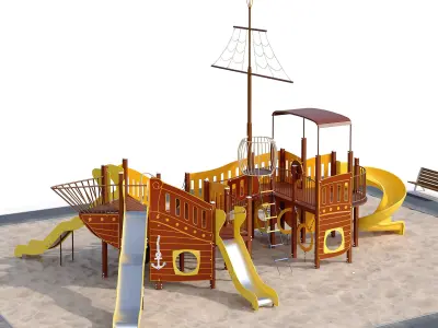 Children playground sea schooner 3D model