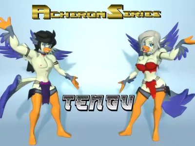 Acheron Tengu Nude Low-poly 3D model