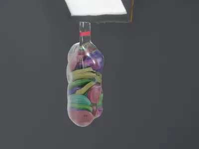Small Ecstasy Bag and pills Low-poly 3D model