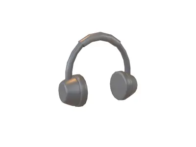Headphone Icon v1 002 Low-poly 3D model