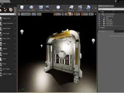 SciFi SpaceShip Door GameReady Low-poly 3D model