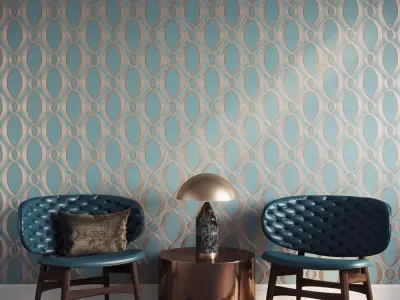 Retro Blue Geometric Loop Wallpaper  Texture