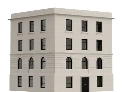 Old house 5 from New York Low-poly 3D model