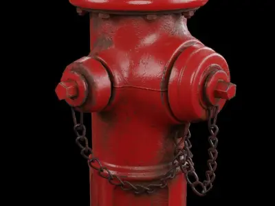 Fire Hydrant 3 Colours  Dirty Clean Low-poly 3D model