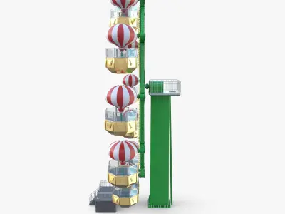 Animated ferris wheel v1 3D model